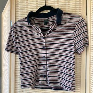 XS Wild Fable button down Cropped Polo